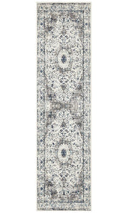Summon Mist White Transitional Runner Rug
