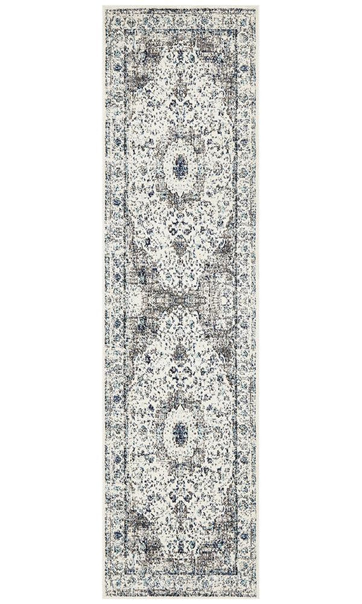 Summon Mist White Transitional Runner Rug