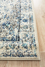 Summon Mist White Transitional Runner Rug