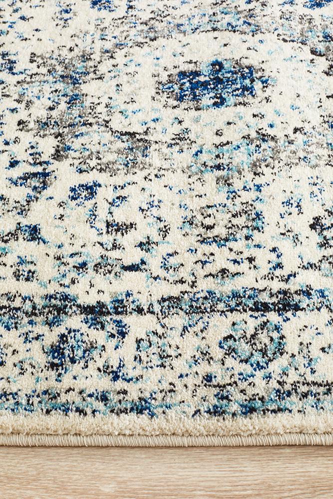 Summon Mist White Transitional Runner Rug