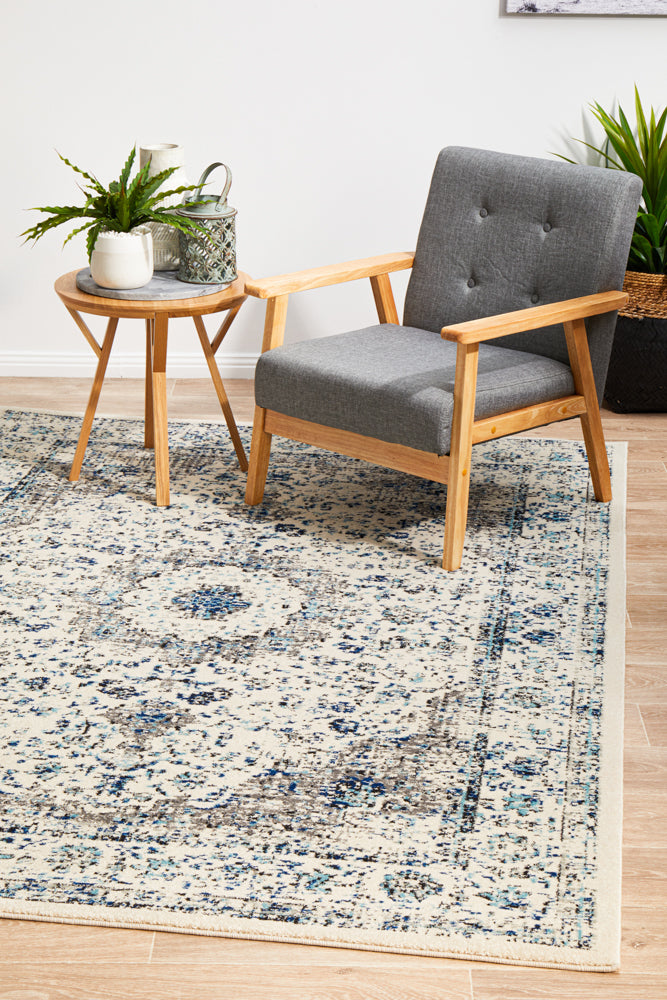 Summon Mist White Transitional Rug