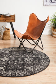 Summon Estella Charcoal Transitional Round Rug