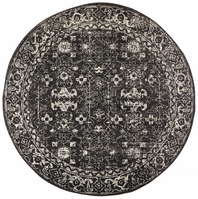 Summon Estella Charcoal Transitional Round Rug