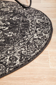Summon Estella Charcoal Transitional Round Rug