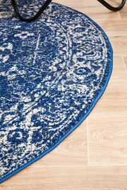 Summon Oasis Navy Transitional Round Rug