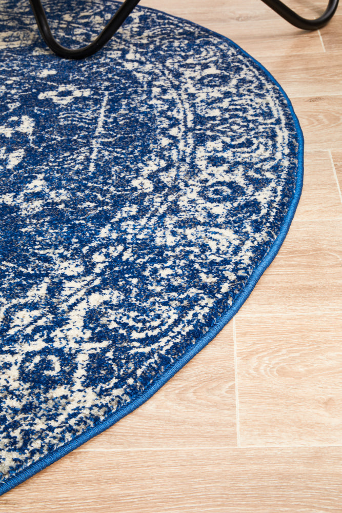 Summon Oasis Navy Transitional Round Rug