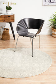 Summon Shine Silver Transitional Round Rug