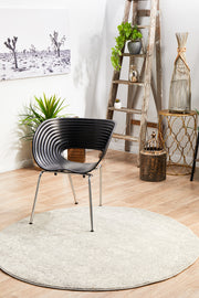 Summon Shine Silver Transitional Round Rug