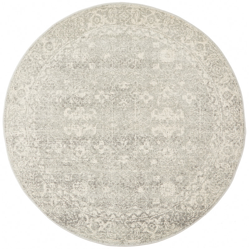 Summon Shine Silver Transitional Round Rug