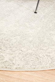 Summon Shine Silver Transitional Round Rug