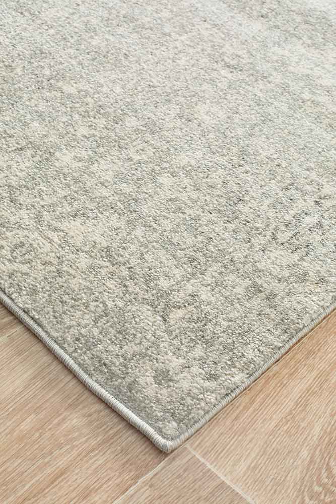 Summon Shine Silver Transitional Runner Rug