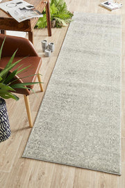 Summon Shine Silver Transitional Runner Rug