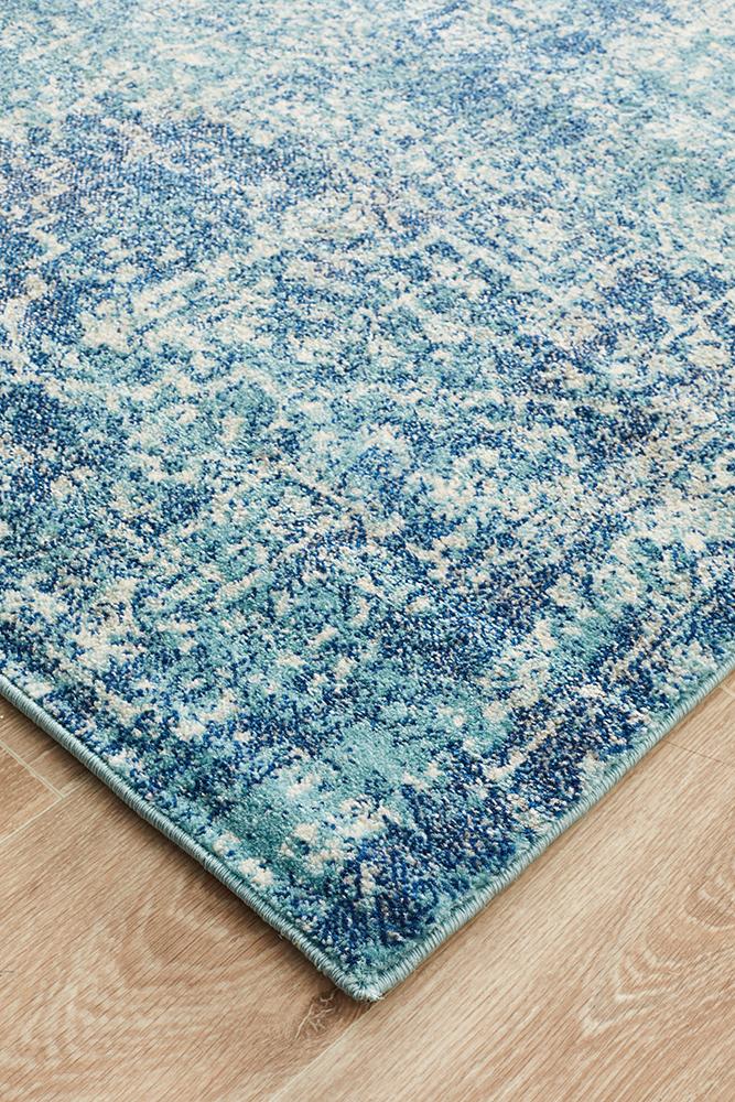 Summon Muse Blue Transitional Runner Rug