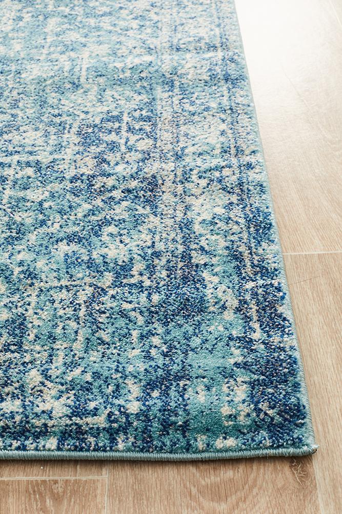 Summon Muse Blue Transitional Runner Rug