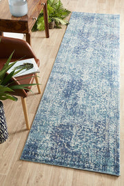 Summon Muse Blue Transitional Runner Rug