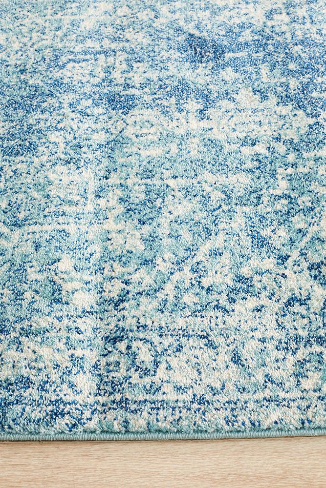Summon Muse Blue Transitional Runner Rug