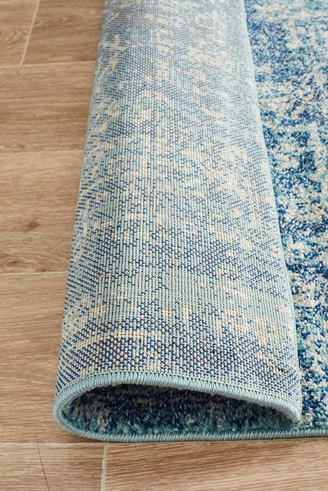 Summon Muse Blue Transitional Runner Rug