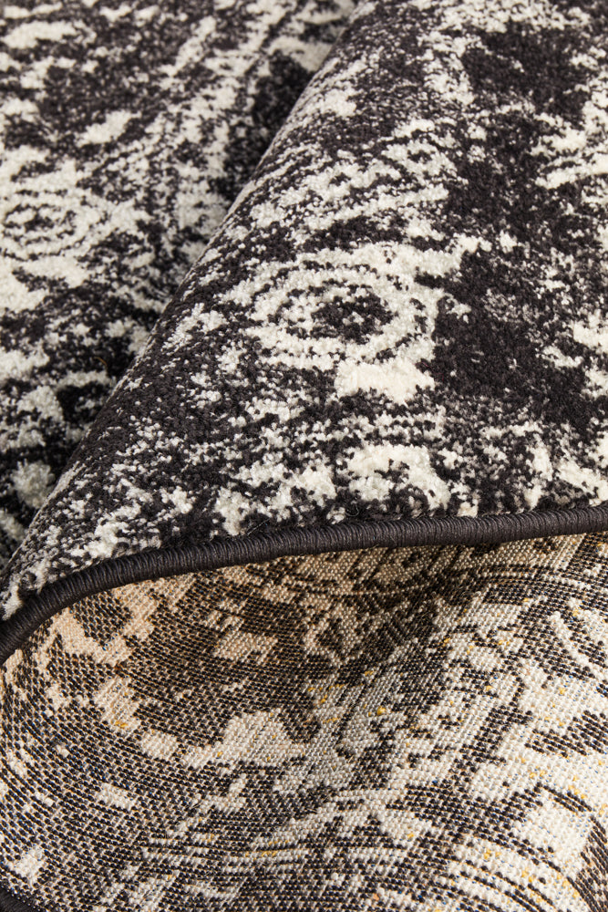 Summon Scape Charcoal Transitional Round Rug