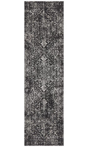 Summon Scape Charcoal Transitional Runner Rug