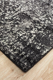Summon Scape Charcoal Transitional Runner Rug