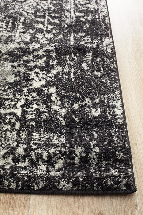Summon Scape Charcoal Transitional Runner Rug