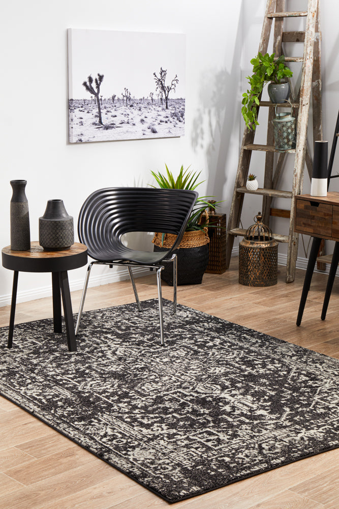 Summon Scape Charcoal Transitional Rug