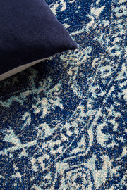 Summon Contrast Navy Transitional Round Rug