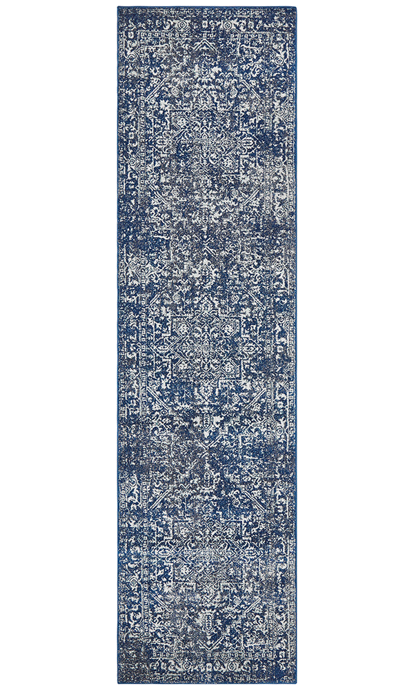 Summon Contrast Navy Transitional Runner Rug
