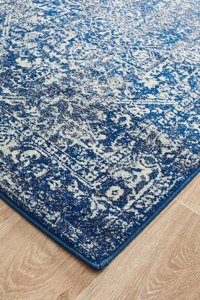 Summon Contrast Navy Transitional Runner Rug