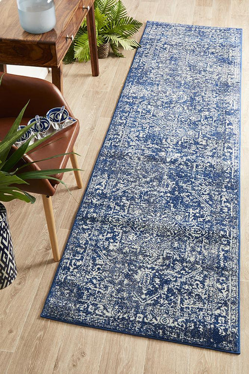Summon Contrast Navy Transitional Runner Rug