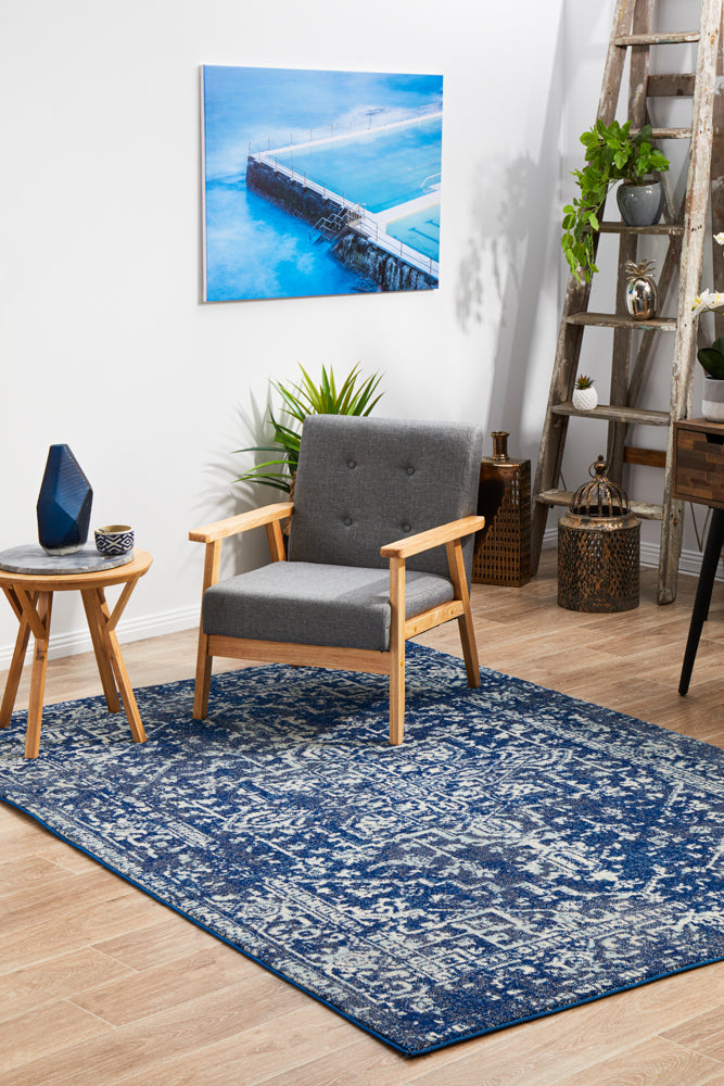 Summon Contrast Navy Transitional Rug