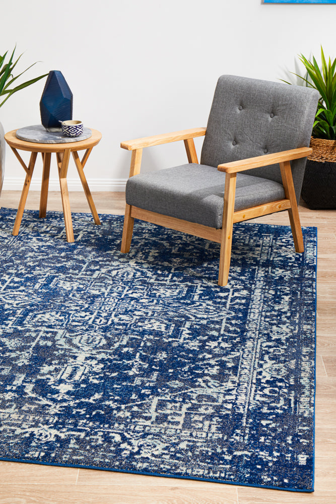 Summon Contrast Navy Transitional Rug