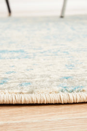 Summon Glacier White Blue Transitional Round Rug