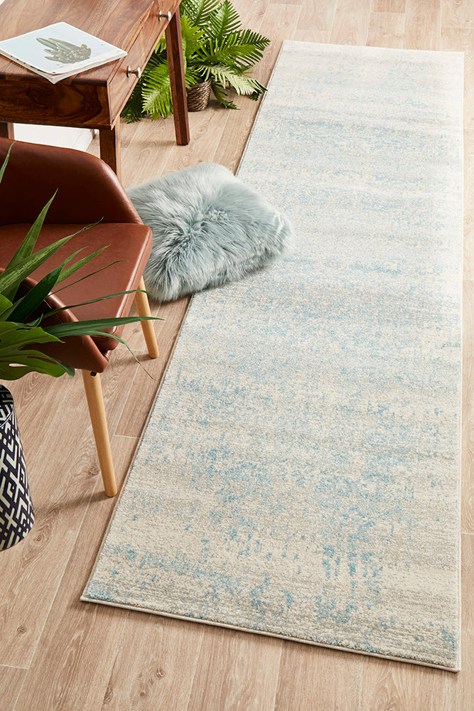 Summon Glacier White Blue Transitional Rug