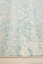 Summon Glacier White Blue Transitional Runner Rug