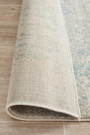 Summon Glacier White Blue Transitional Runner Rug
