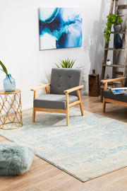 Summon Glacier White Blue Transitional Rug