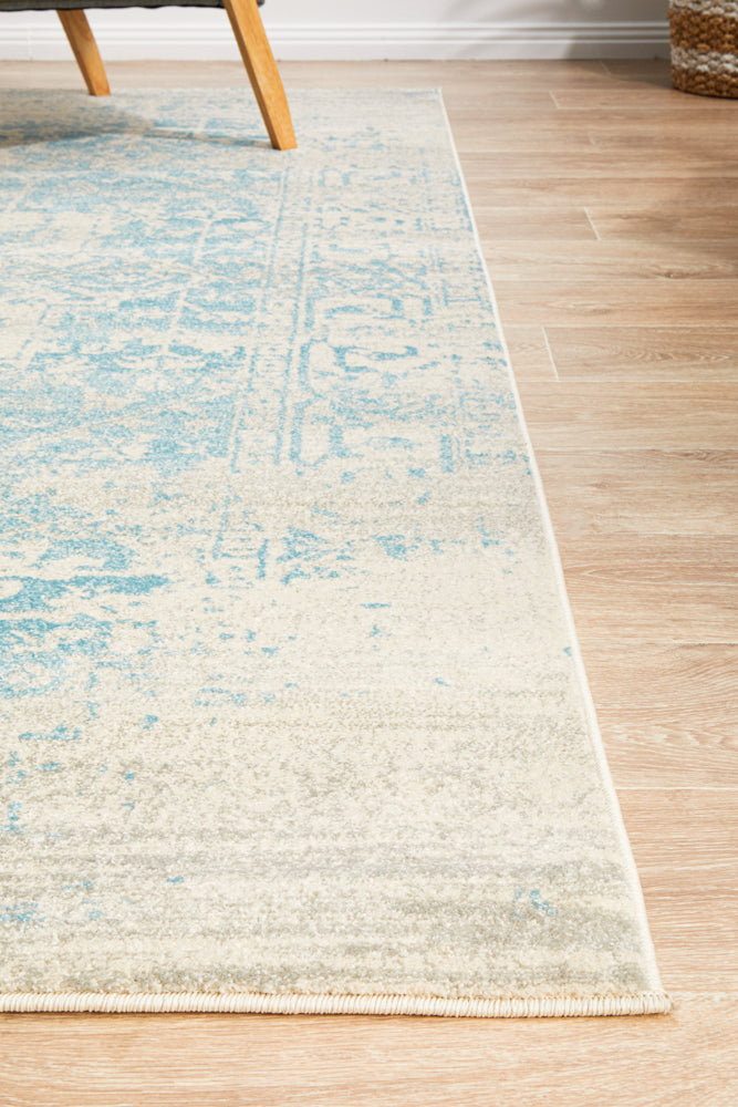 Summon Glacier White Blue Transitional Rug