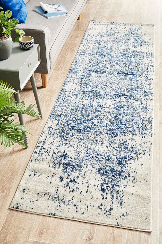 Summon Horizon White Navy Transitional Rug