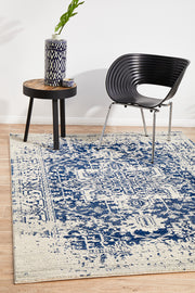 Summon Horizon White Navy Transitional Rug