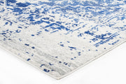 Summon Horizon White Navy Transitional Runner Rug