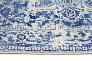 Summon Horizon White Navy Transitional Runner Rug