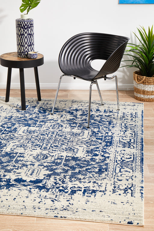 Summon Horizon White Navy Transitional Rug