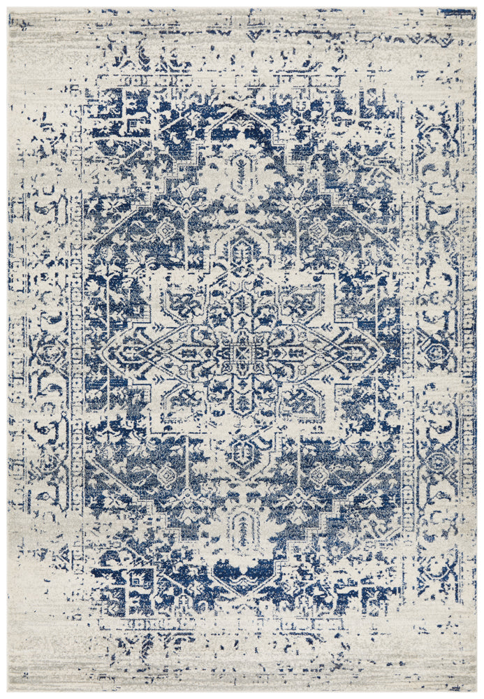 Summon Horizon White Navy Transitional Rug
