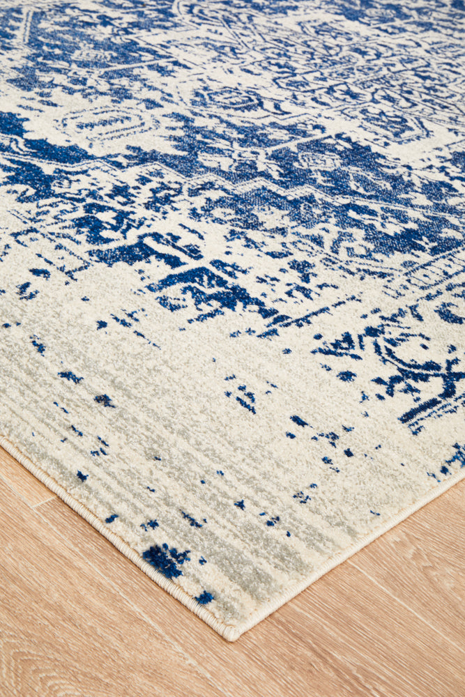 Summon Horizon White Navy Transitional Rug
