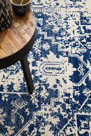 Summon Horizon White Navy Transitional Rug