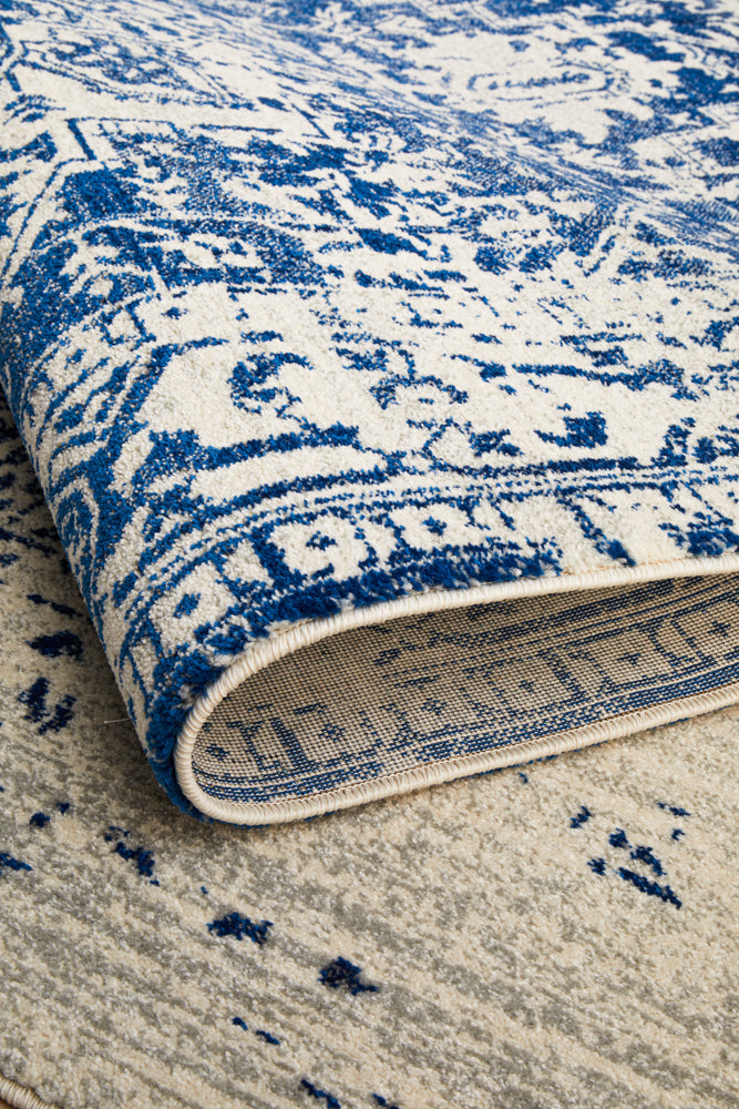 Summon Horizon White Navy Transitional Rug