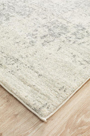 Summon Dream White Silver Transitional Runner Rug