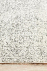 Summon Dream White Silver Transitional Runner Rug