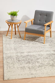 Summon Dream White Silver Transitional Rug